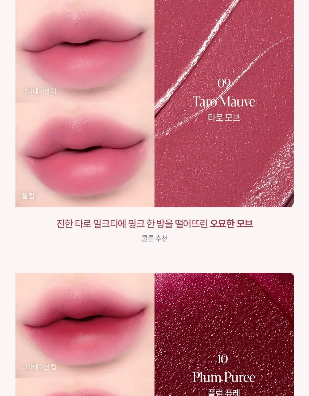 [세레나데/블러틴트] 에스쁘아 꾸뛰르 립틴트 피팅 블러 4g 12colors 상세페이지 25